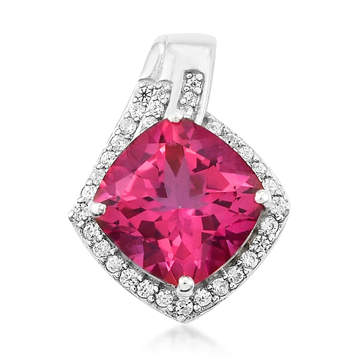Pure Pink Mystic Topaz and Natural White Zircon Pendant in Platinum Over Sterling Silver 5.25 ctw image number 0