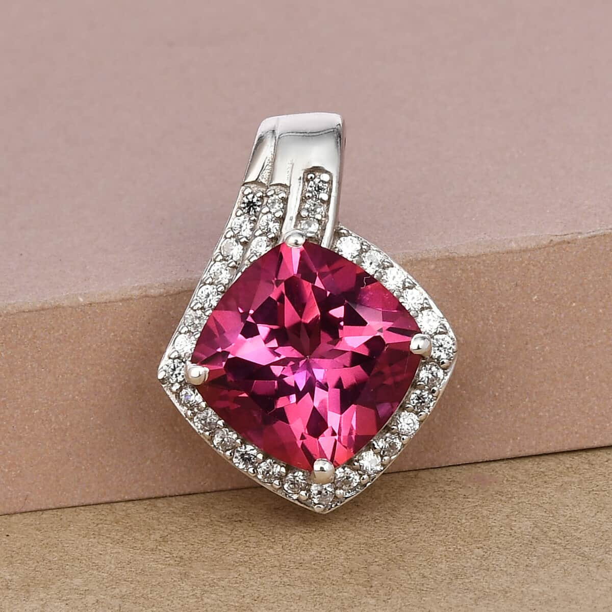 Pure Pink Mystic Topaz and Natural White Zircon Pendant in Platinum Over Sterling Silver 5.25 ctw image number 1