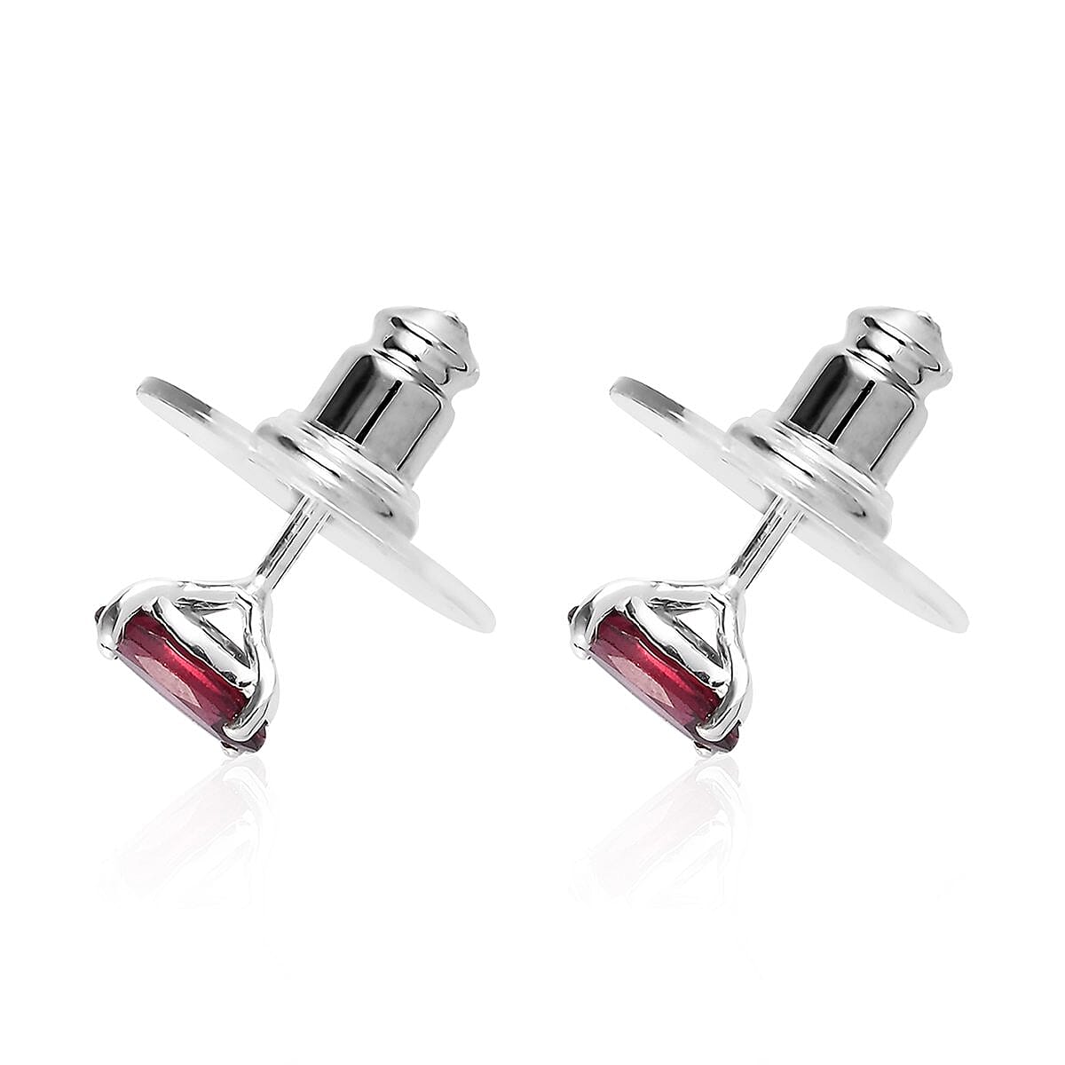 D'Joy Orissa Rhodolite Garnet Solitaire Stud Earrings in Sterling Silver, Garnet Jewelry, Birthday Anniversary Gift For Her 1.15 ctw