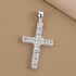 Simulated Diamond Cross Pendant in Sterling Silver 1.25 ctw image number 1