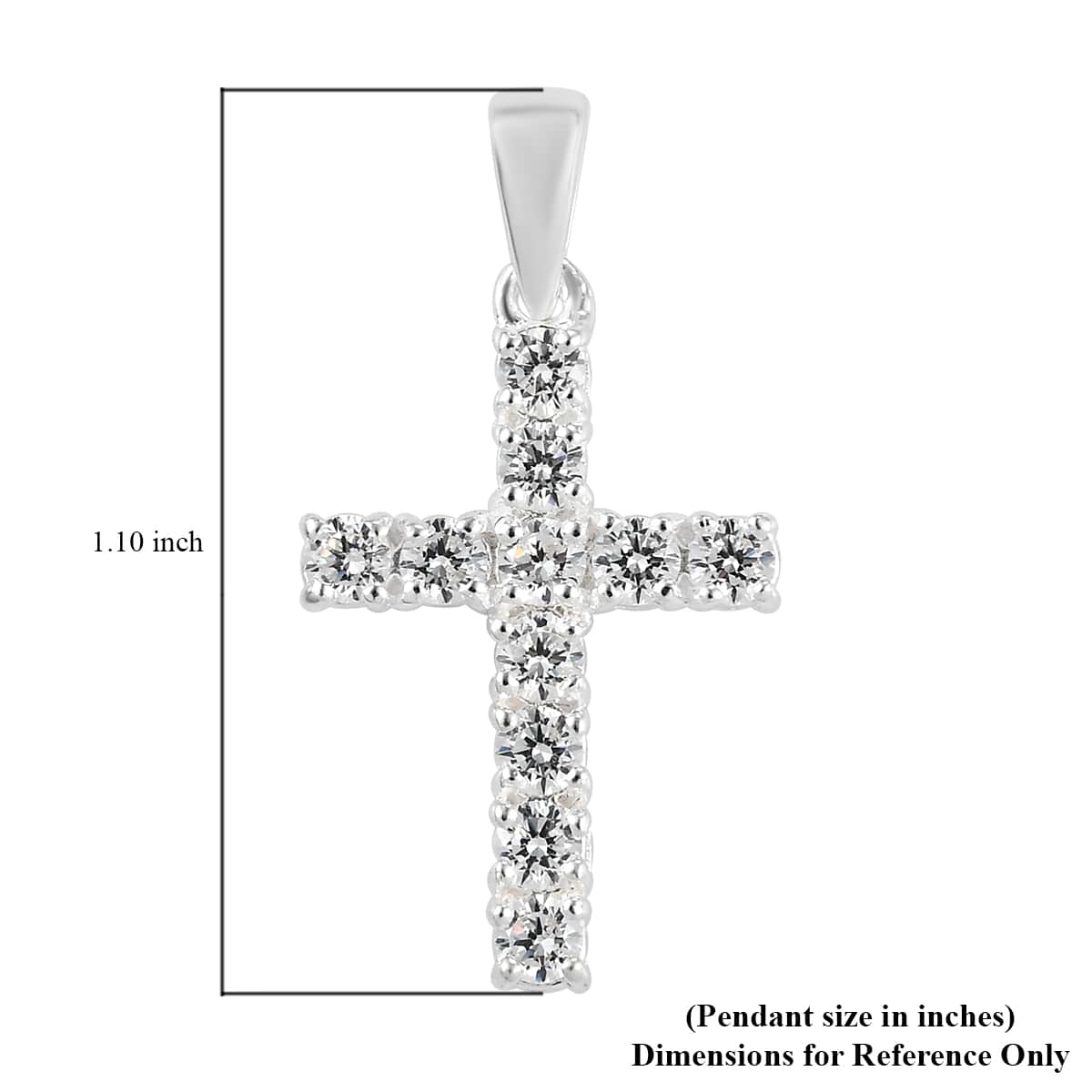 Simulated Diamond Cross Pendant in Sterling Silver 1.25 ctw image number 4