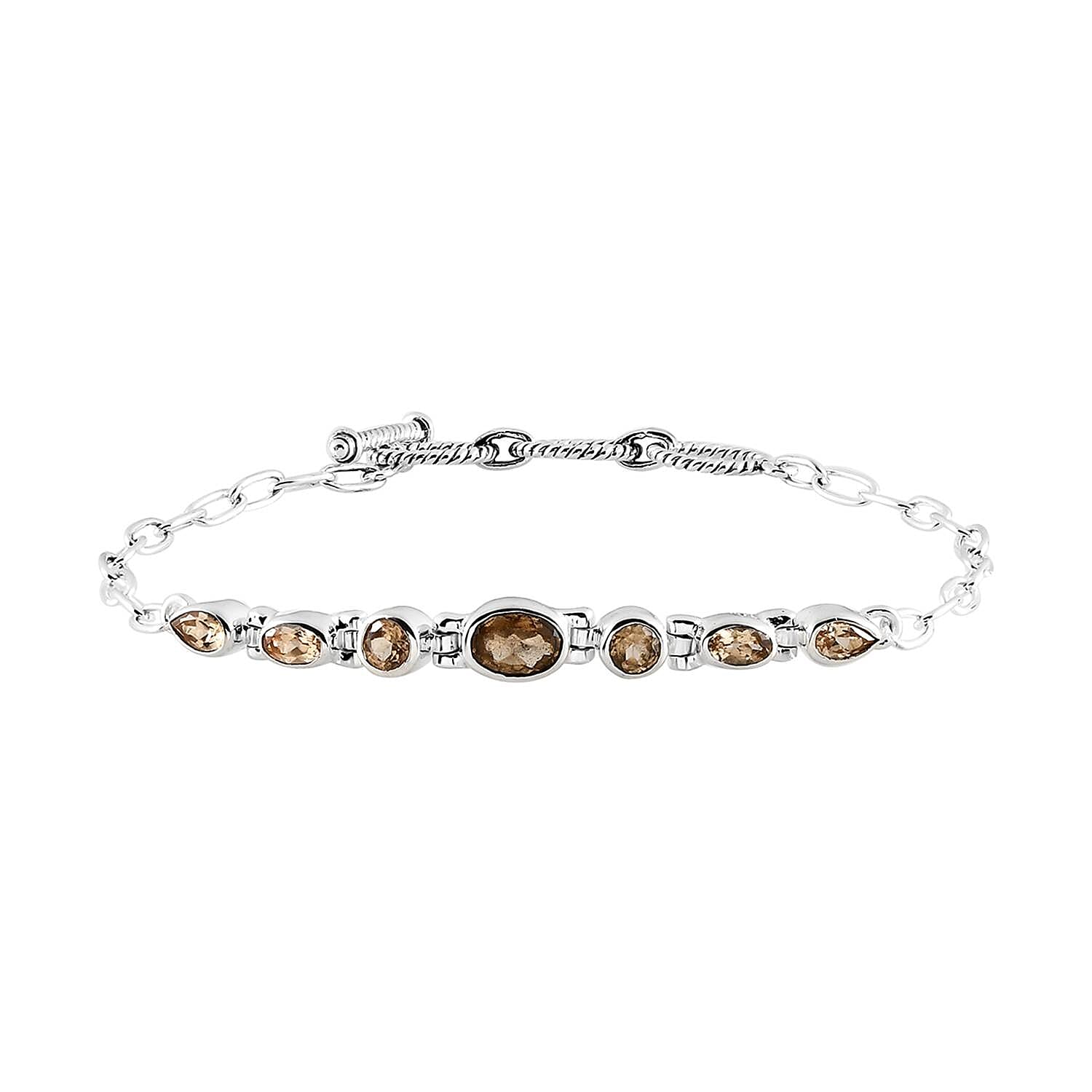 Artisan Crafted Ceylon Imperial Garnet Bracelet in Sterling Silver (7.25 In) 2.75 ctw