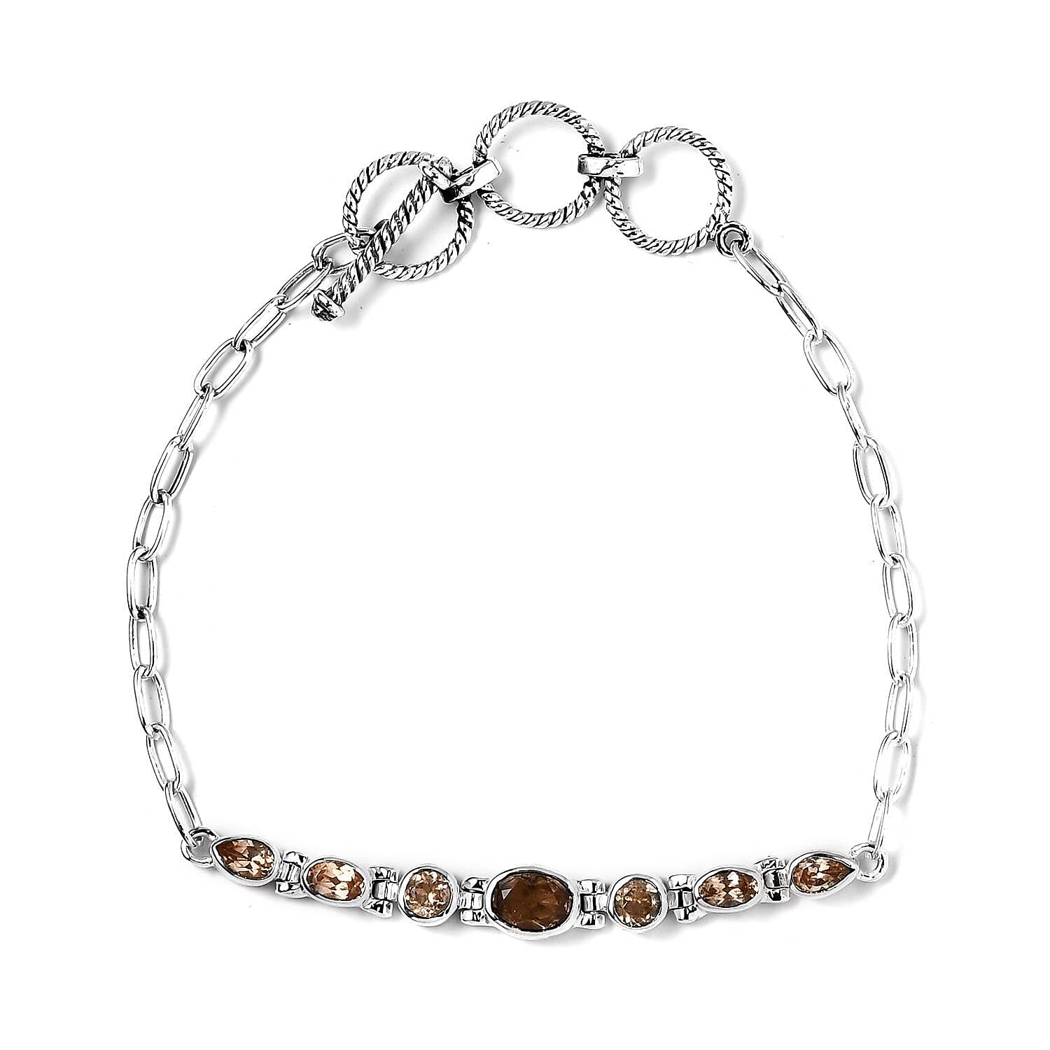 Artisan Crafted Ceylon Imperial Garnet Bracelet in Sterling Silver (7.25 In) 2.75 ctw
