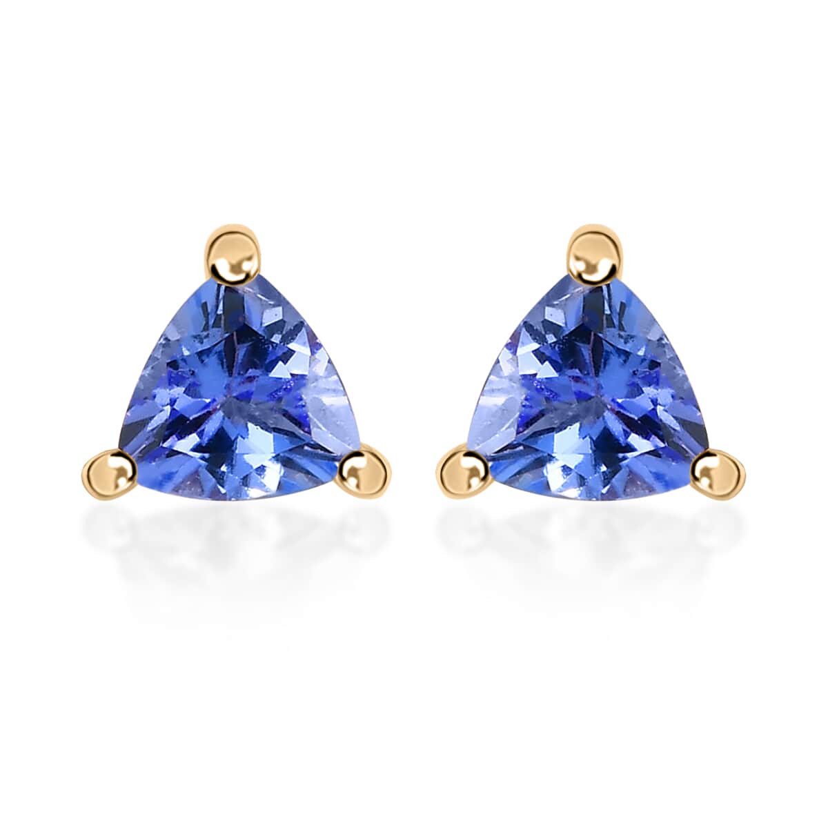 Tanzanite Solitaire Stud Earrings in 14K Rose Gold Over Sterling Silver 0.65 ctw image number 0