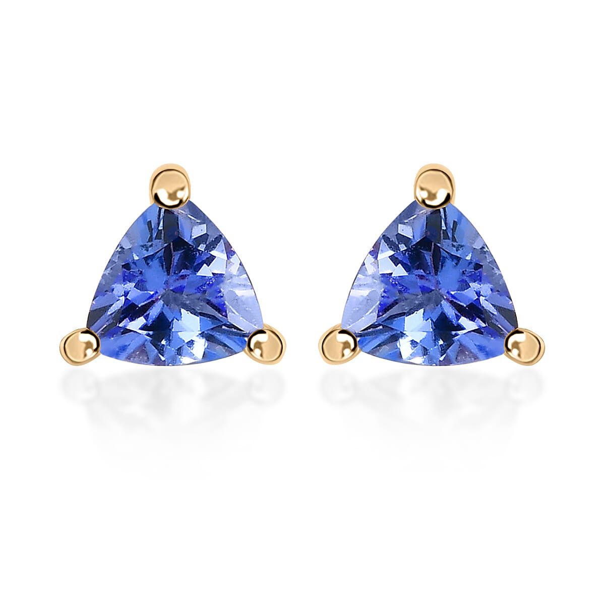 Tanzanite Solitaire Stud Earrings in 14K Rose Gold Over Sterling Silver 0.65 ctw image number 0