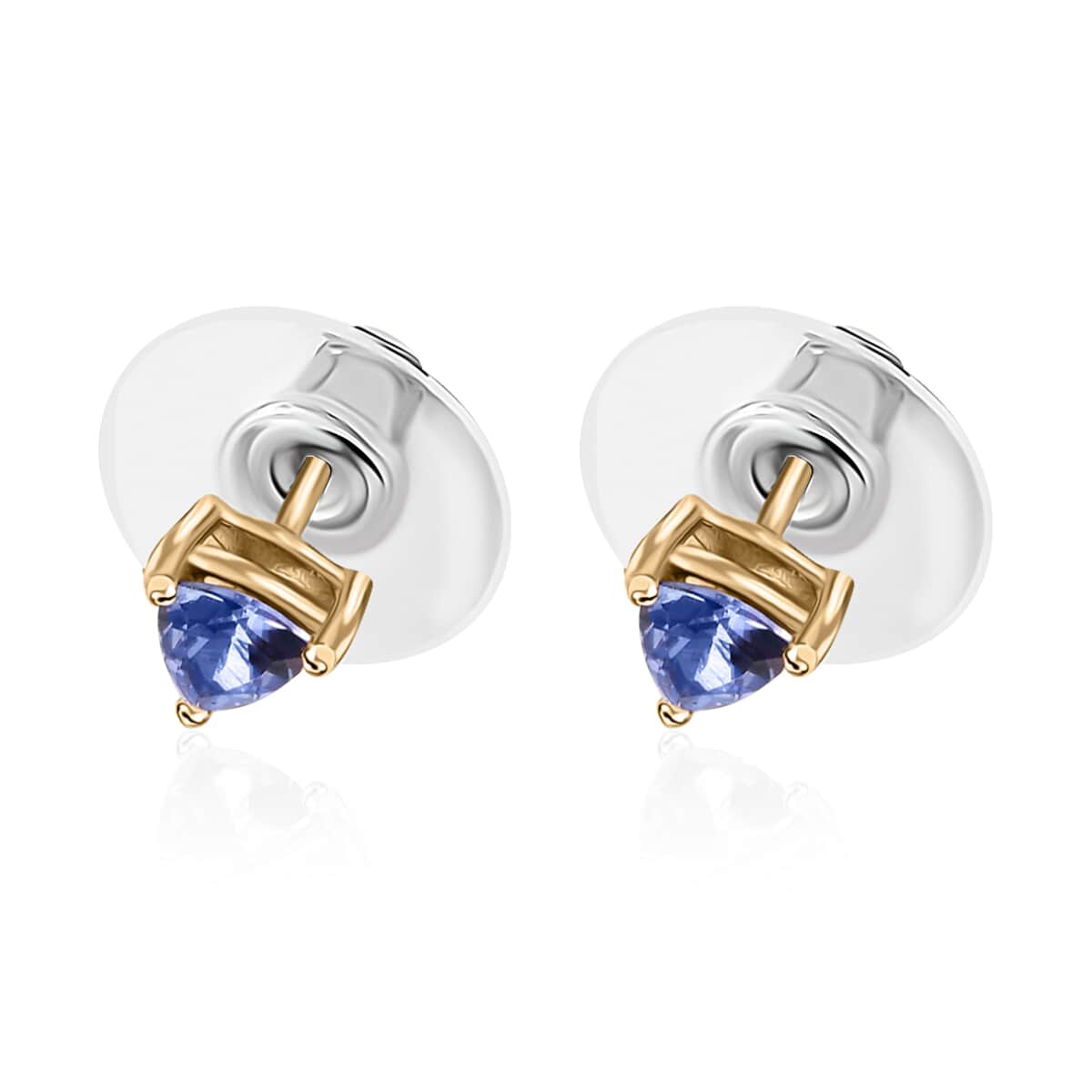Tanzanite Solitaire Stud Earrings in 14K Rose Gold Over Sterling Silver 0.65 ctw image number 3