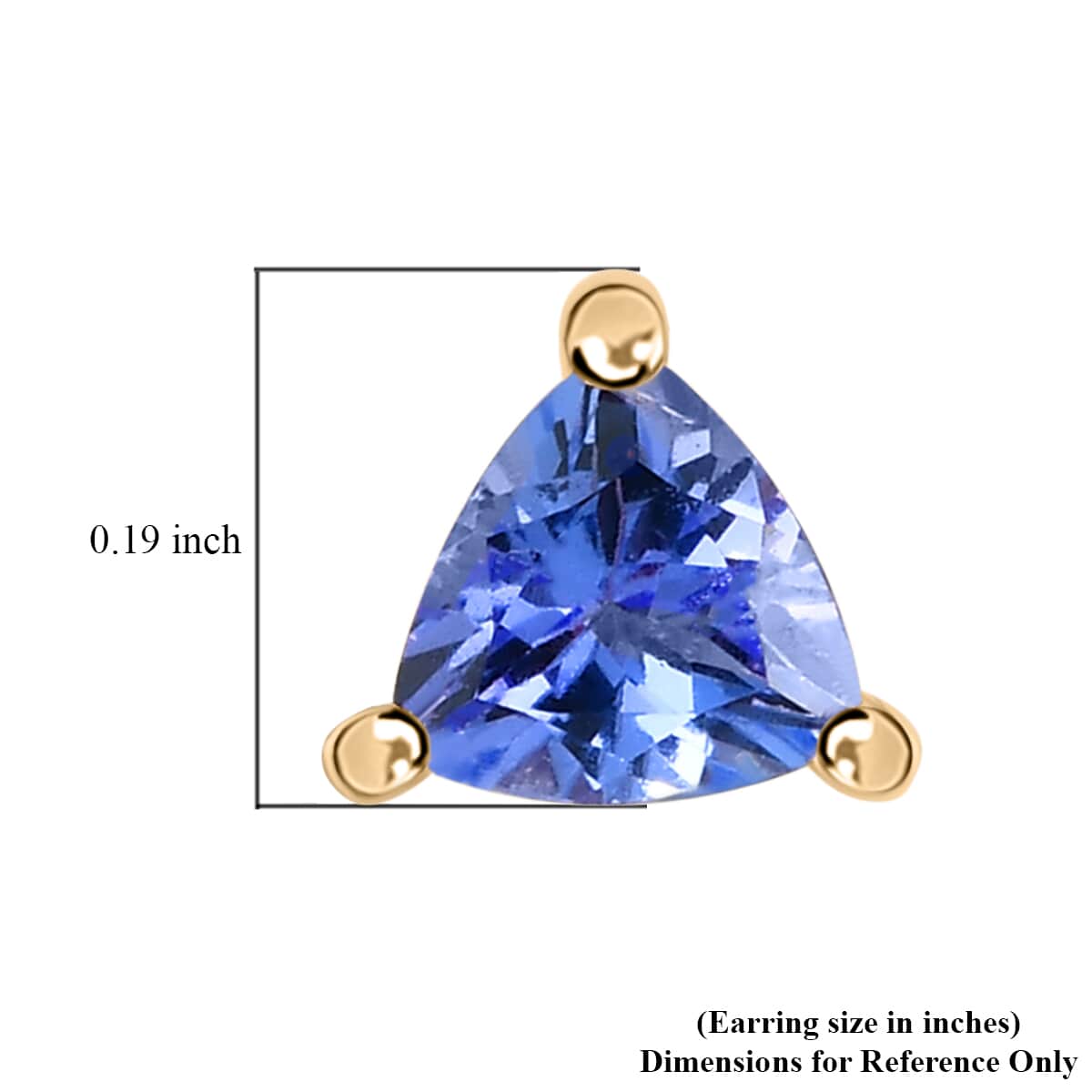 Tanzanite Solitaire Stud Earrings in 14K Rose Gold Over Sterling Silver 0.65 ctw image number 4