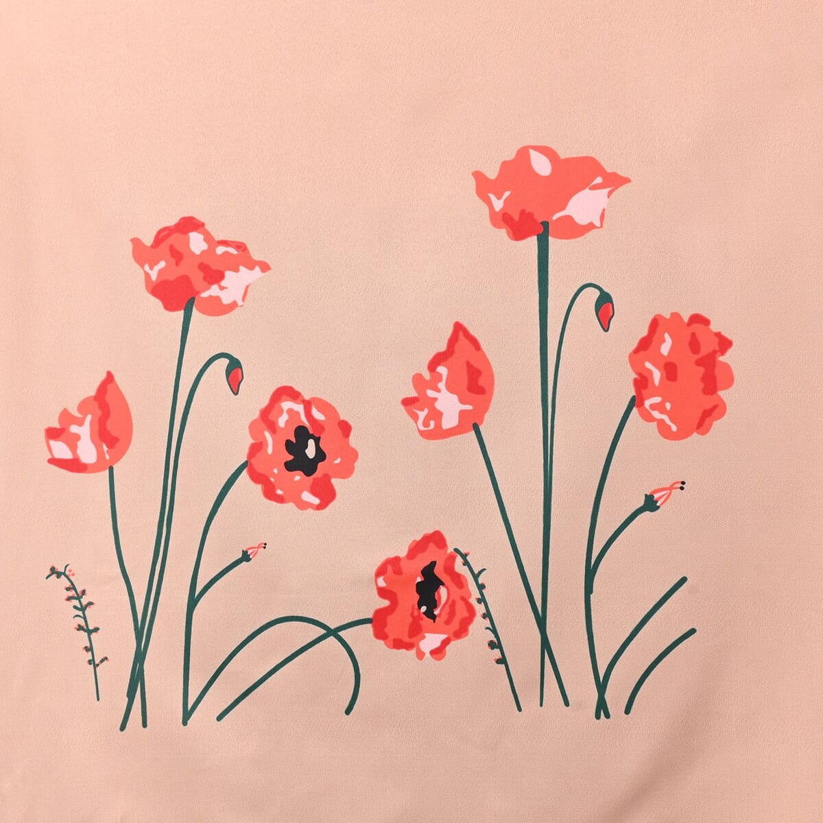 Tamsy Beige Poppy Print Tunic - One Size Plus image number 4