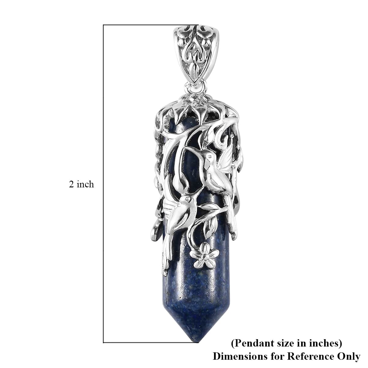 Lapis Lazuli Fancy Pendant in Platinum Over Copper 17.60 ctw image number 4