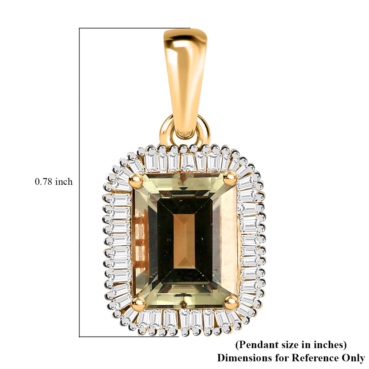 Iliana 18K Yellow Gold AAA Turkizite and G-H SI Diamond Halo Pendant 3.60 ctw image number 4