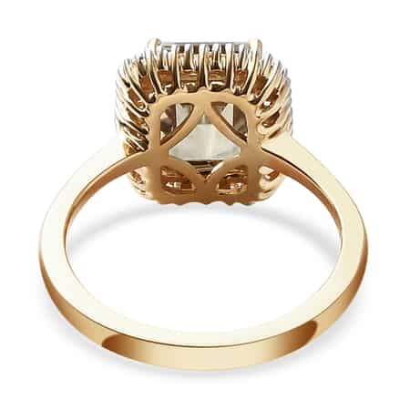 Iliana 18K Yellow Gold AAA Turkizite and G-H SI Diamond Halo Ring (Size 6.0) 3.10 ctw image number 4
