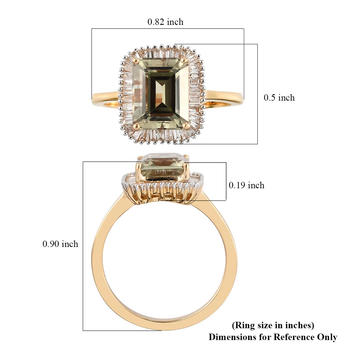 Iliana 18K Yellow Gold AAA Turkizite and G-H SI Diamond Halo Ring (Size 6.0) 3.10 ctw image number 5