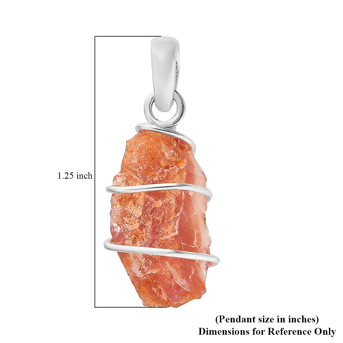 Rough Cut Fire Opal Fancy Pendant in Sterling Silver 7.35 ctw
