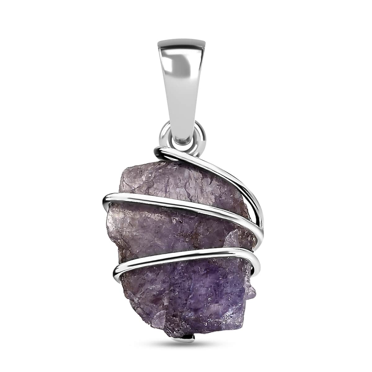 Rough Cut Tanzanite Abstract Pendant in Sterling Silver 9.60 ctw image number 0