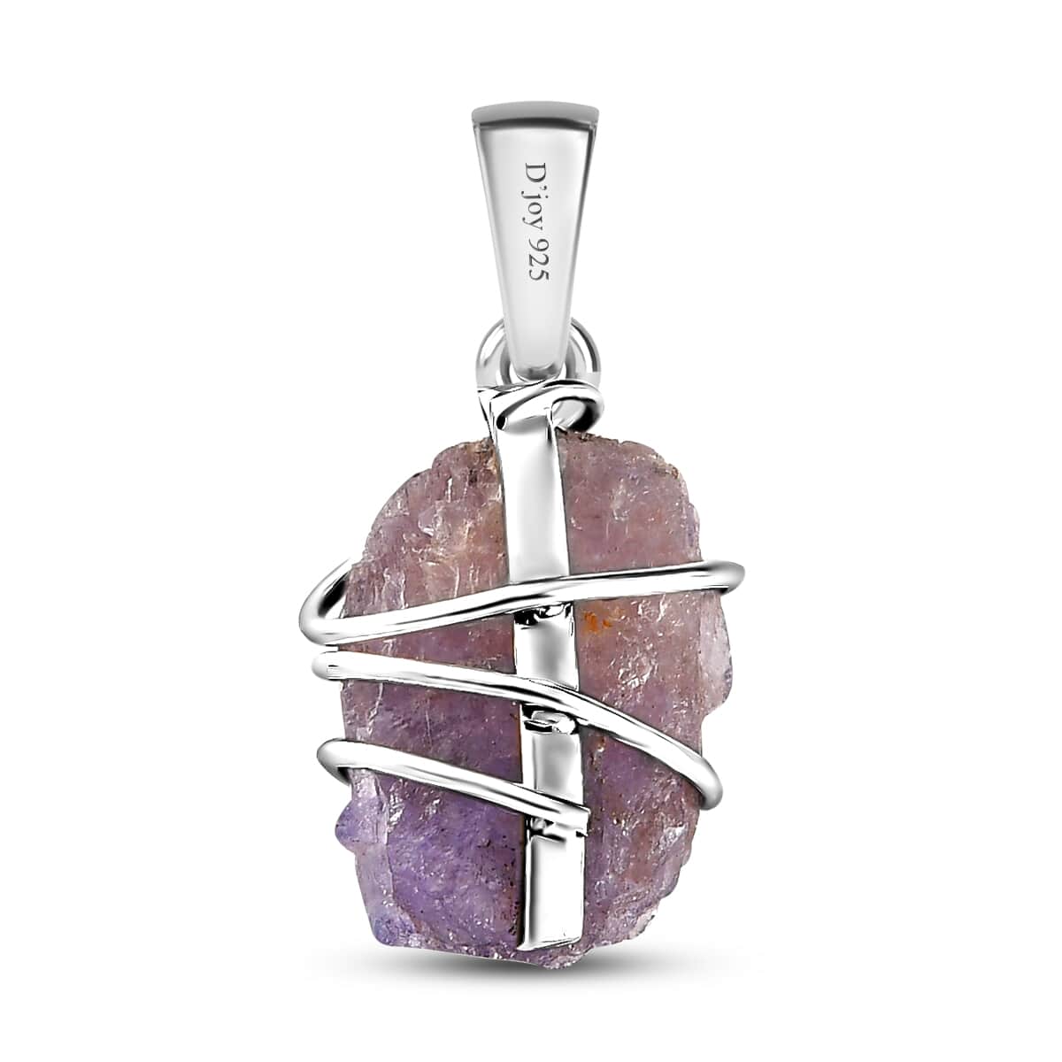 Rough Cut Tanzanite Abstract Pendant in Sterling Silver 9.60 ctw image number 4