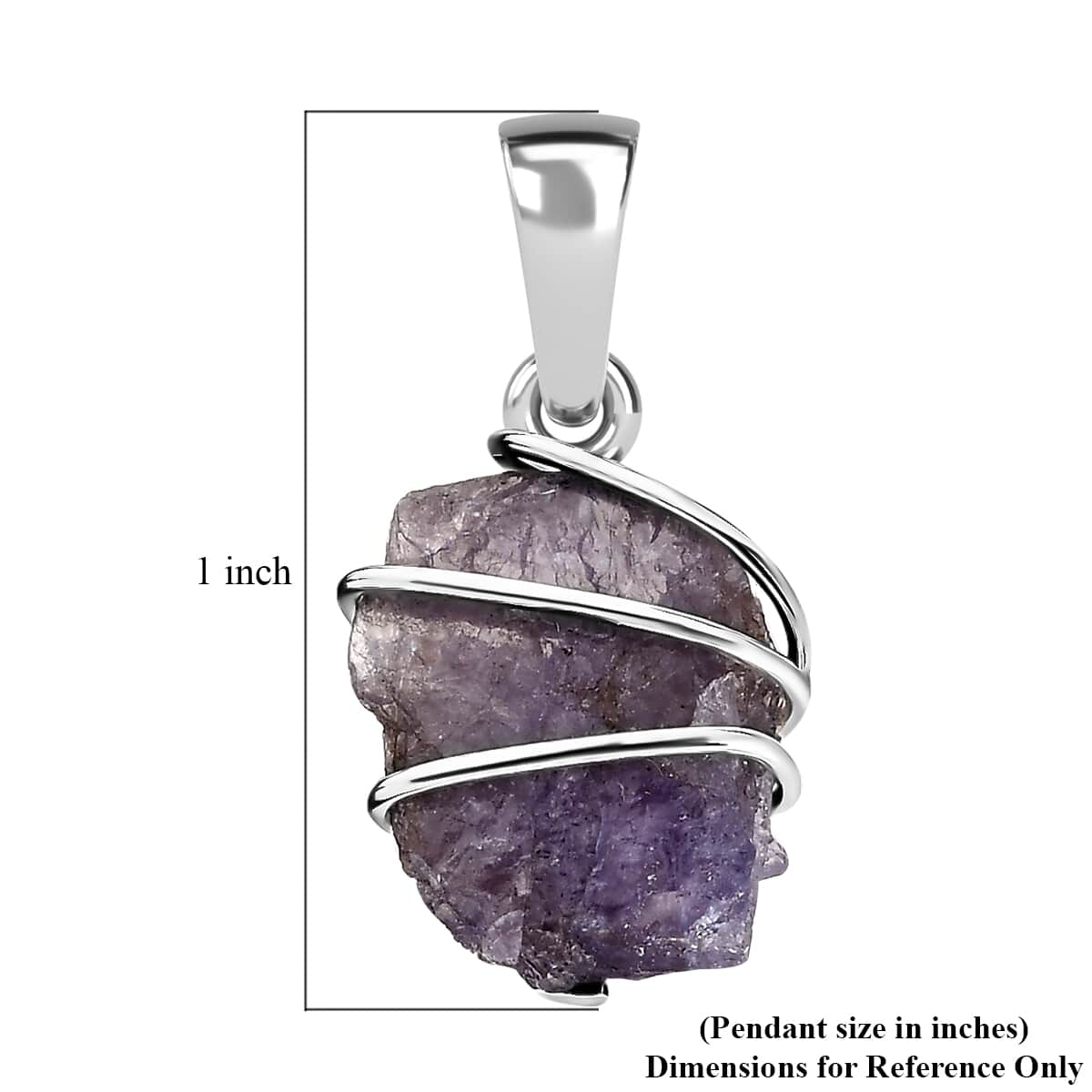 Rough Cut Tanzanite Abstract Pendant in Sterling Silver 9.60 ctw image number 5