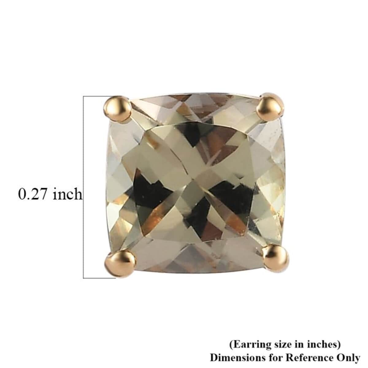 Iliana 18K Yellow Gold AAA Turkizite Solitaire Stud Earrings 2.80 ctw image number 4