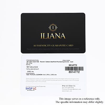 Iliana AAA Turkizite 2.80 ctw Solitaire Stud Earrings in 18K Yellow Gold