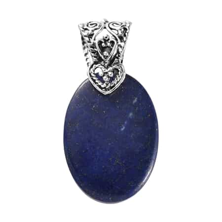 Lapis Lazuli Solitaire Pendant in Sterling Silver 23.85 ctw image number 0