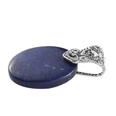 Lapis Lazuli Solitaire Pendant in Sterling Silver 23.85 ctw image number 2