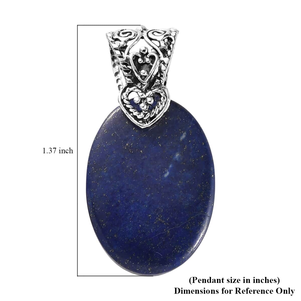 Lapis Lazuli Solitaire Pendant in Sterling Silver 23.85 ctw image number 4