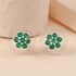 Premium Kagem Zambian Emerald Floral Earrings in Sterling Silver 0.65 ctw image number 1