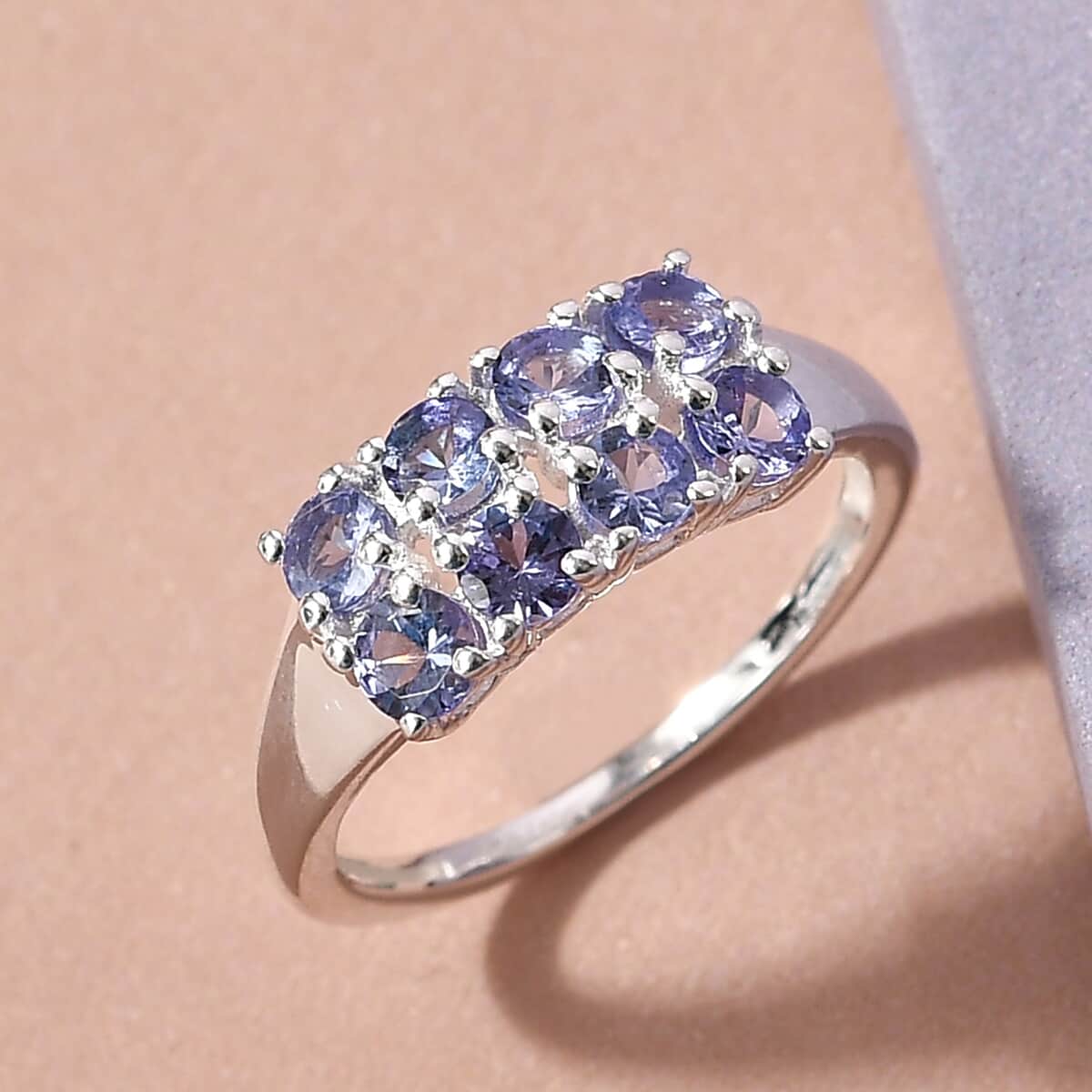 Tanzanite Band Ring in Sterling Silver (Size 5.0) 0.90 ctw image number 1