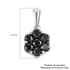 Pressure Set Black Diamond Floral Pendant in Platinum Over Sterling Silver 1.00 ctw image number 4