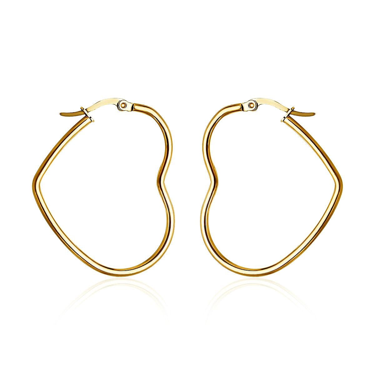 Heart Shaped Hoop Earrings in Stainless Steel