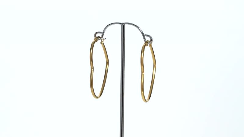 Heart Shaped Hoop Earrings in Stainless Steel