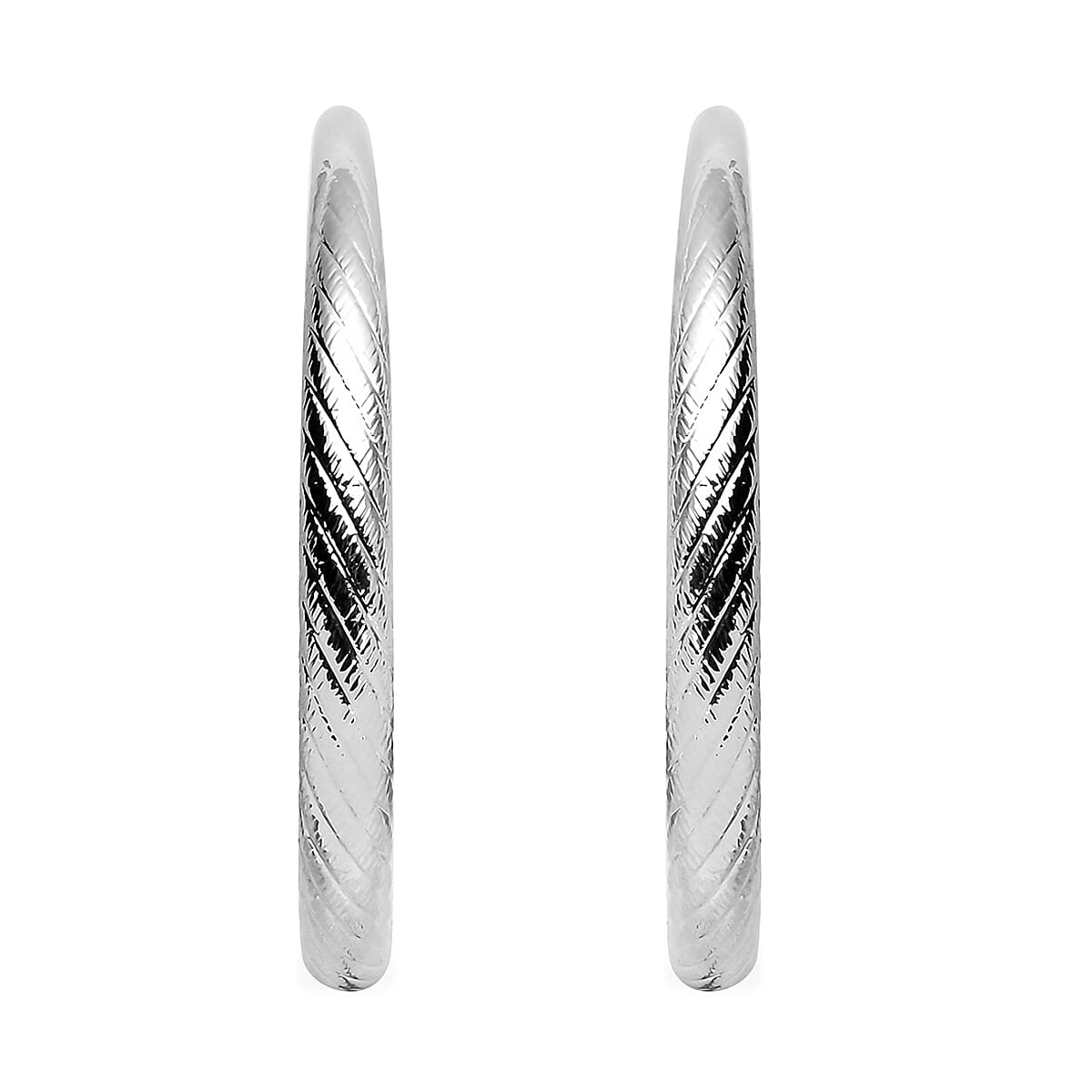 Hoop Earrings in Silvertone