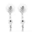 AAA Kagem Zambian Emerald and Natural White Zircon Dangling Earrings in Platinum Over Sterling Silver 1.00 ctw image number 3