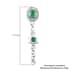AAA Kagem Zambian Emerald and Natural White Zircon Dangling Earrings in Platinum Over Sterling Silver 1.00 ctw image number 4
