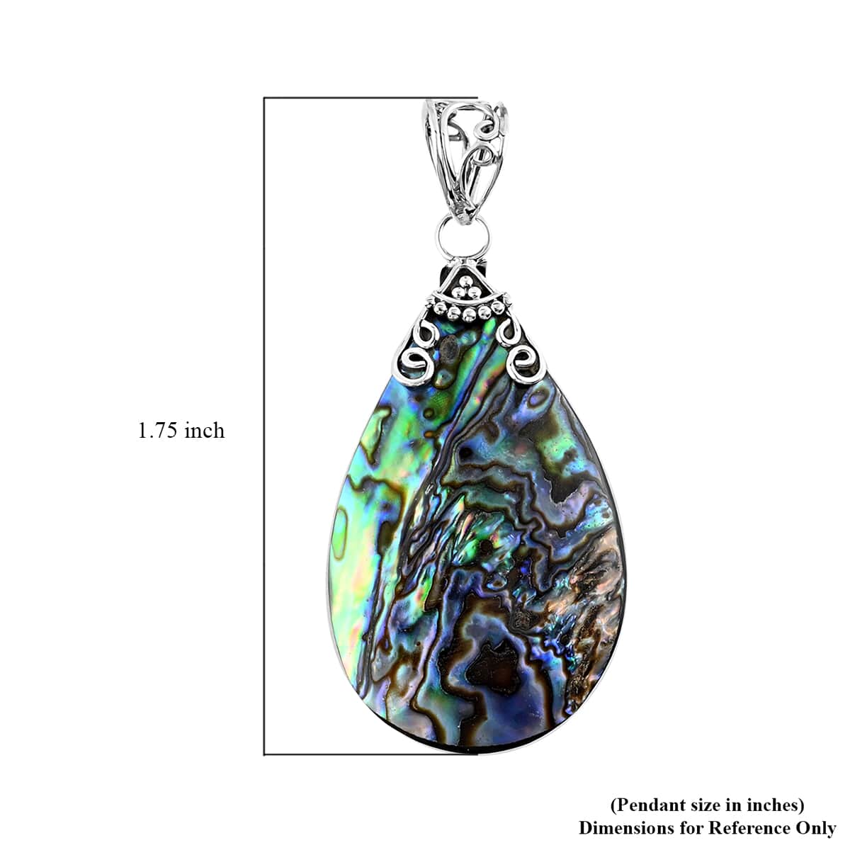 Abalone Shell Pear Shape Pendant in Sterling Silver image number 3