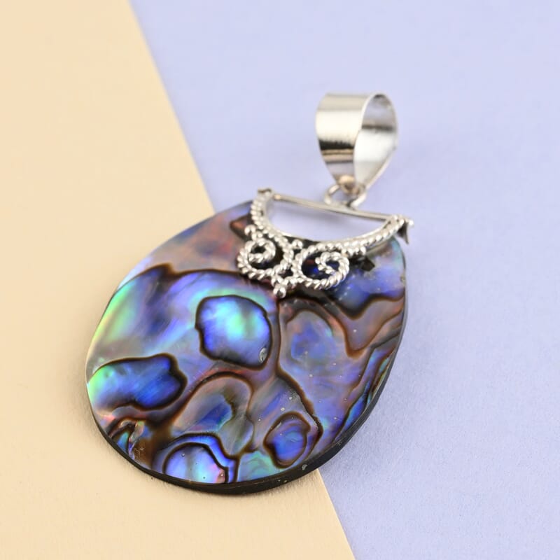Abalone Shell Pendant in Sterling Silver