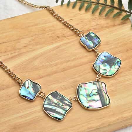 Abalone Shell Necklace 20-22 Inches in Goldtone image number 1