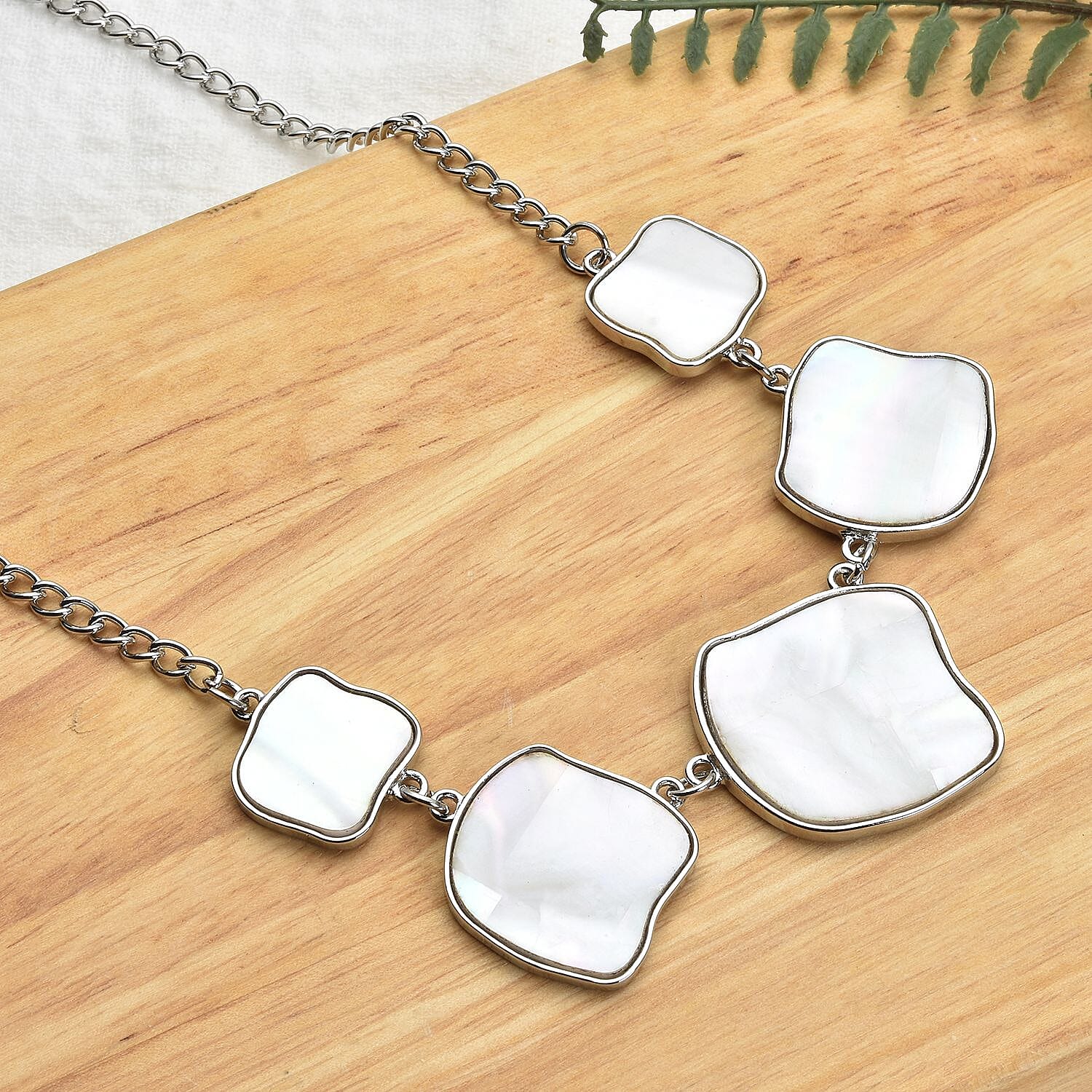 Buy White Shell Necklace in Silvertone 20-22 Inches at ShopLC.