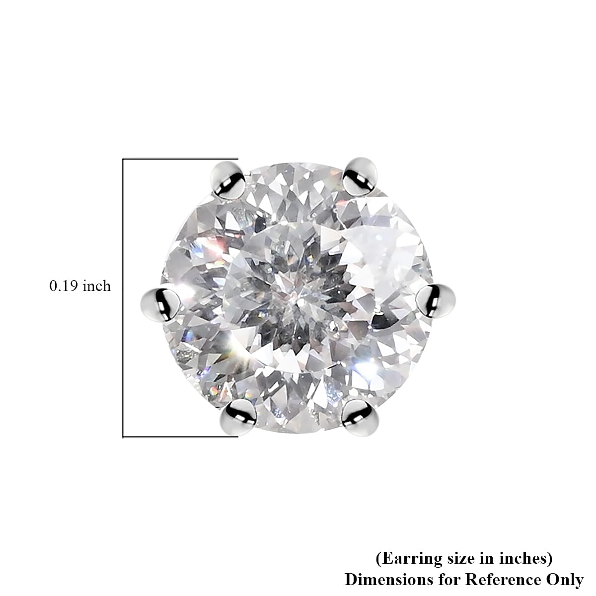 LUXORO 10K White Gold Portuguese Cut 161 Facets Moissanite Solitaire Stud Earrings 1.75 ctw image number 4