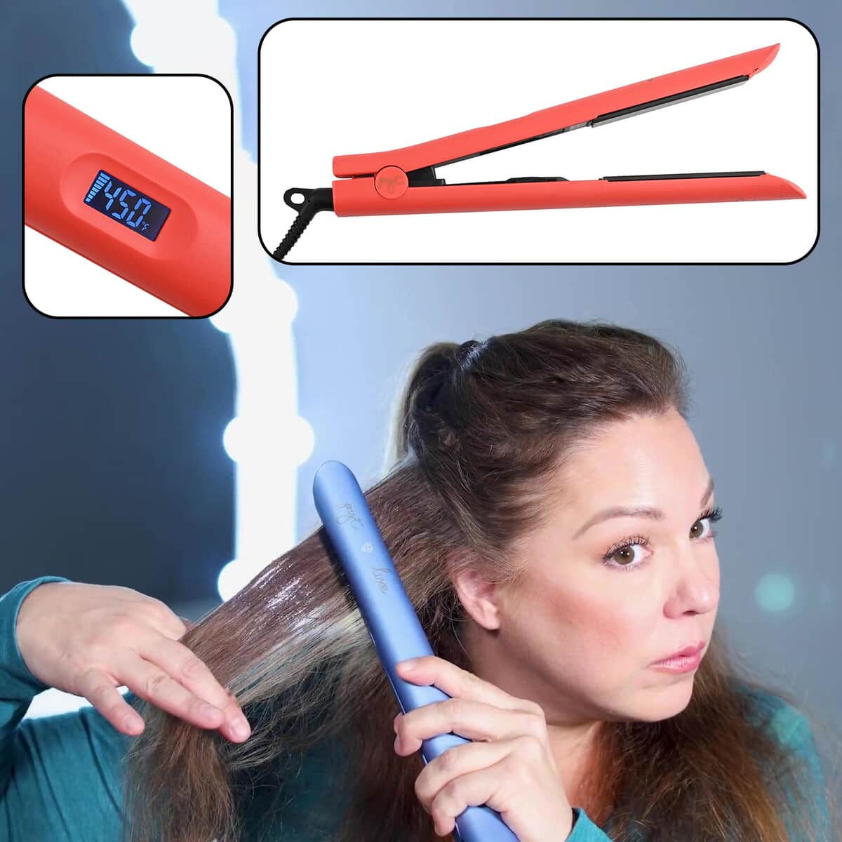 PYT 1" Ion Fusion 2.0 Pro Digital Ceramic Flat Iron - Coral image number 1