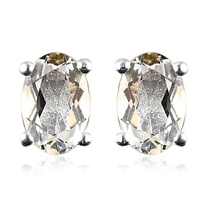 D'Joy Brazilian Petalite Solitaire Stud Earrings in Sterling Silver, Petalite Jewelry, Birthday Anniversary Gift For Her 0.75 ctw