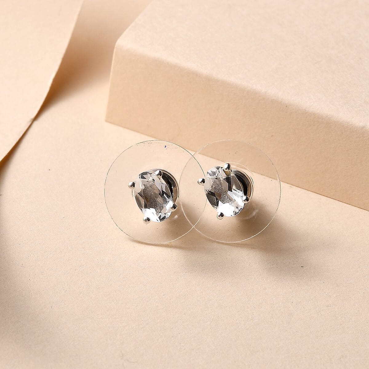 D'Joy Brazilian Petalite Solitaire Stud Earrings in Sterling Silver, Petalite Jewelry, Birthday Anniversary Gift For Her 0.75 ctw image number 1