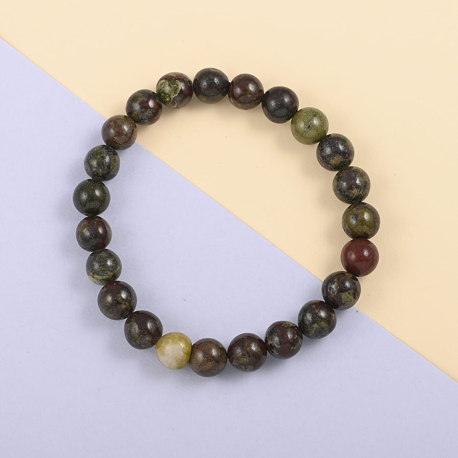 Bloodstone Beaded Stretch Bracelet 80.00 ctw