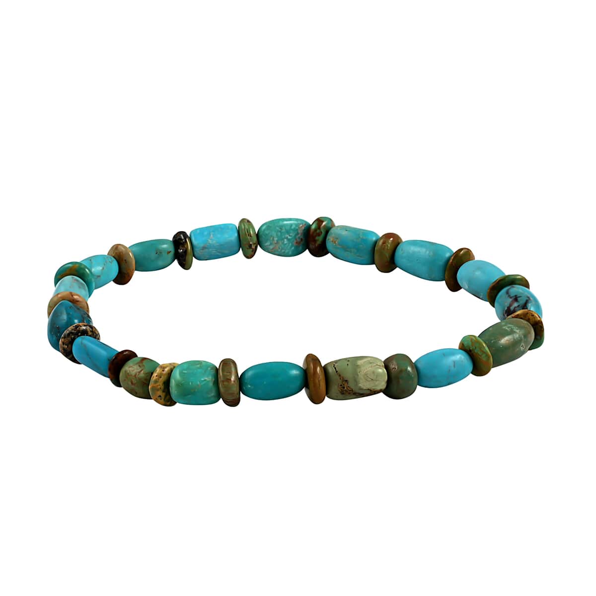 Turquoise Bead Bracelet| Stretch Bracelet| Turquoise Bracelet 46.00 ctw image number 0