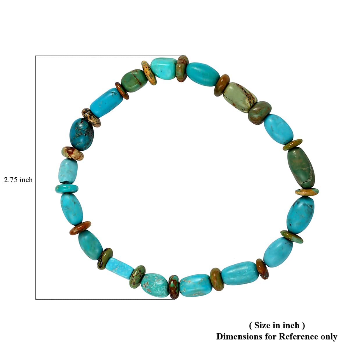 Turquoise Bead Bracelet| Stretch Bracelet| Turquoise Bracelet 46.00 ctw image number 2