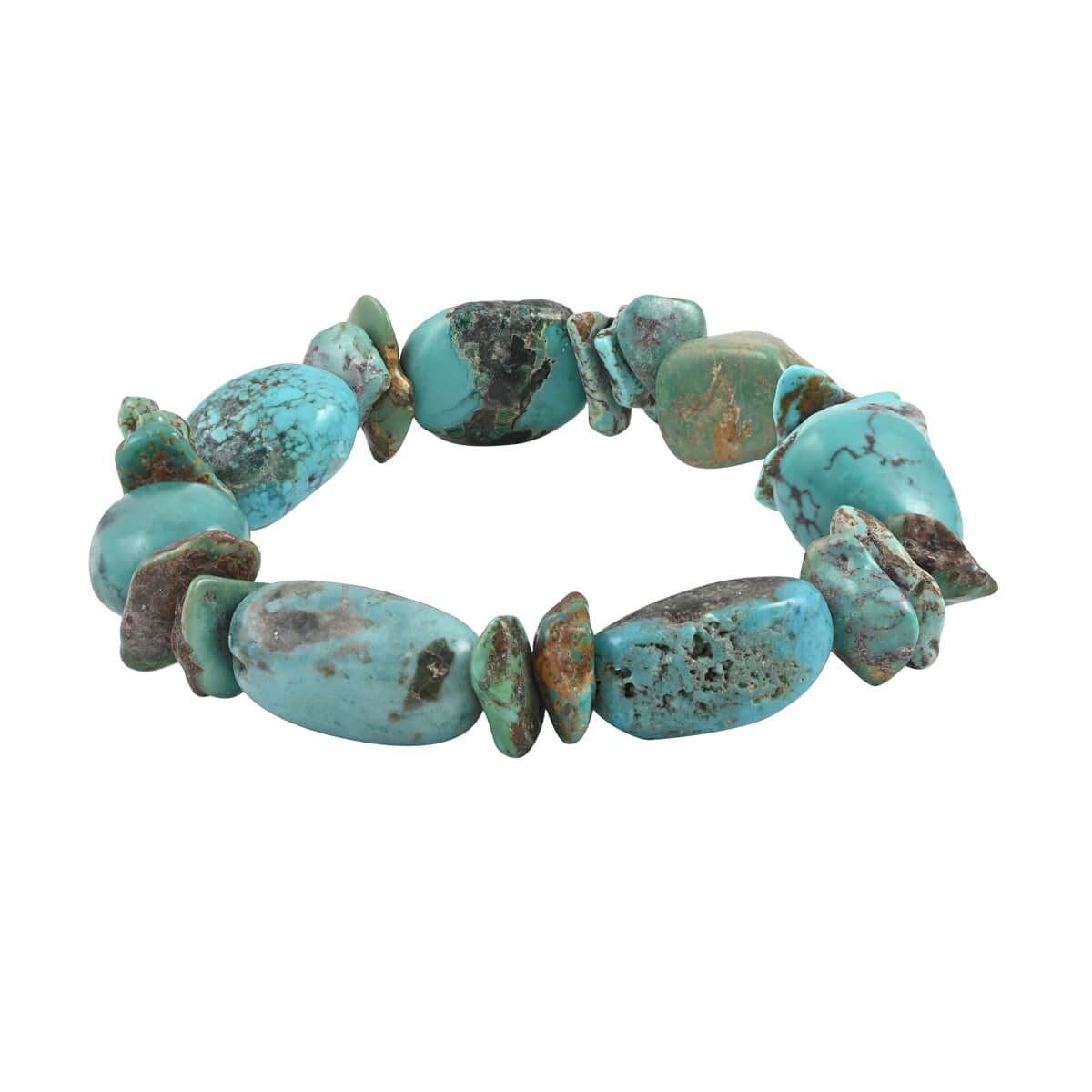 Turquoise Beaded Stretch Bracelet 172.00 ctw image number 0