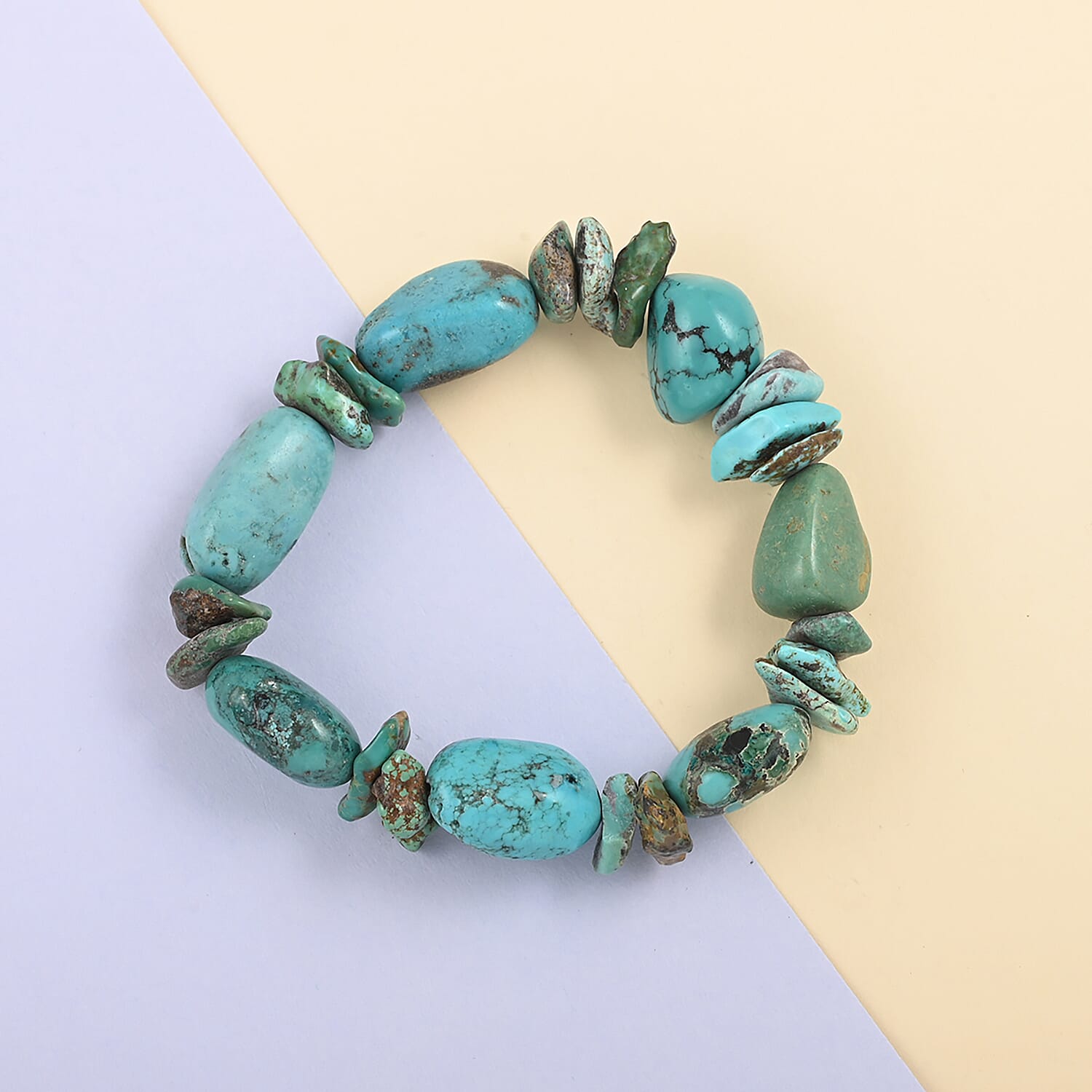 Turquoise Beaded Stretch Bracelet 172.00 ctw