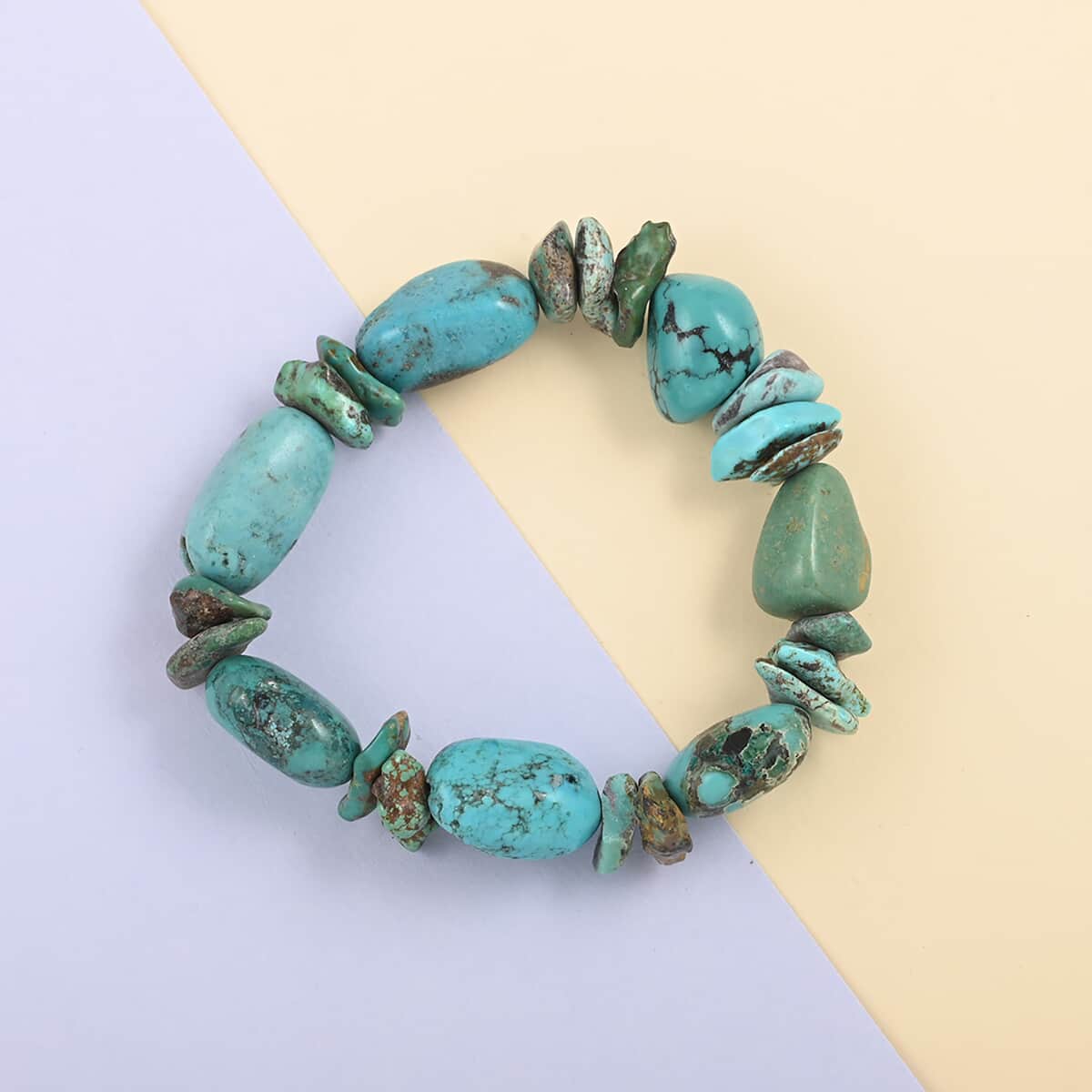 Turquoise Beaded Stretch Bracelet 172.00 ctw image number 1