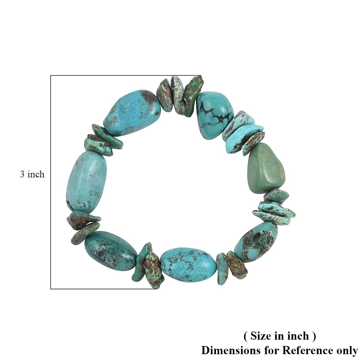 Turquoise Beaded Stretch Bracelet 172.00 ctw