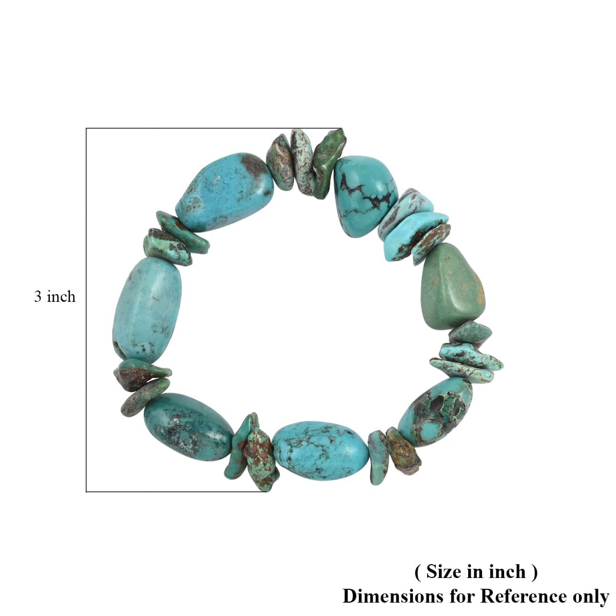 Turquoise Beaded Stretch Bracelet 172.00 ctw image number 2