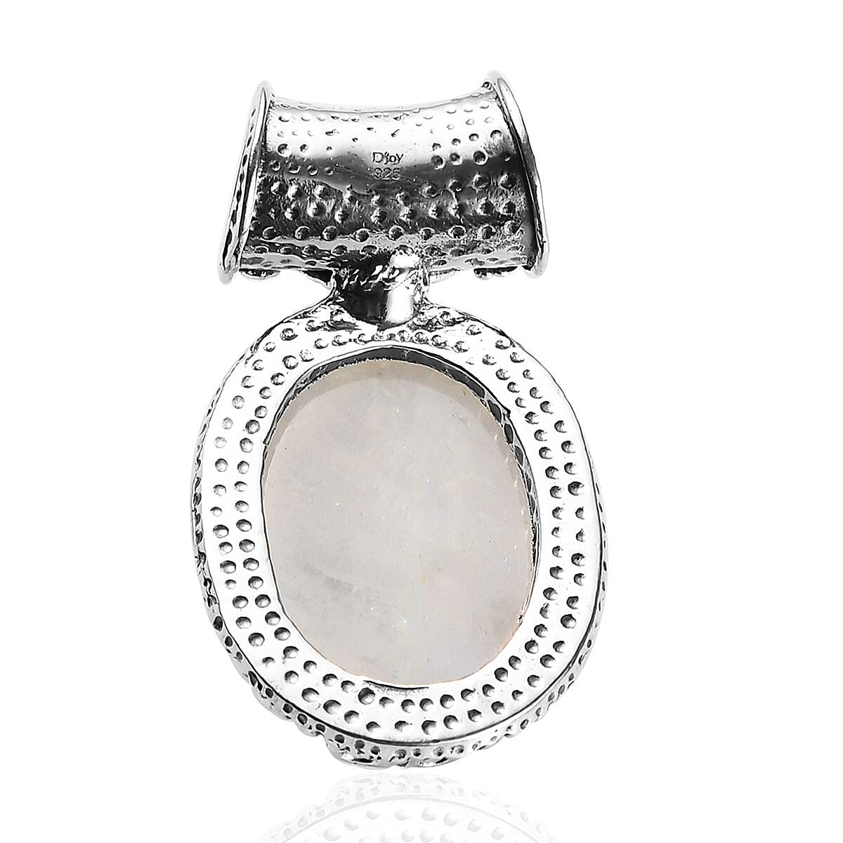 Rainbow Moonstone and African Amethyst Pendant without Chain in Sterling Silver 12.35 ctw